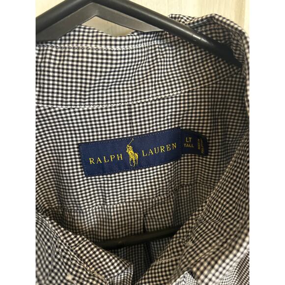 Ralph Lauren Black Checked Button Up Size LT - Picture 3 of 3